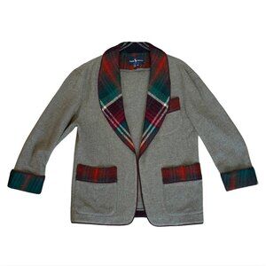 137. RALPH LAUREN Vintage 90s Blue Label Wool Woven Plaid Jacket EUC Sz 8